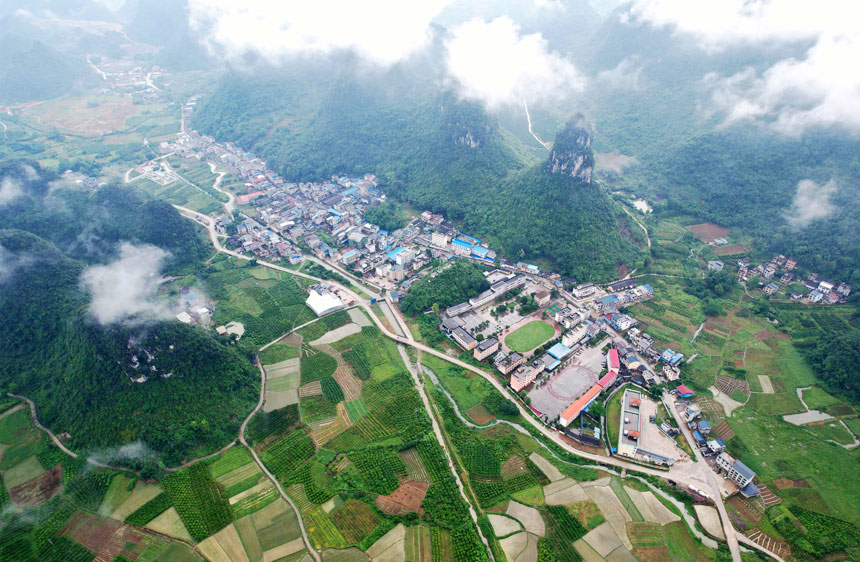 从高空俯瞰的美丽田园。